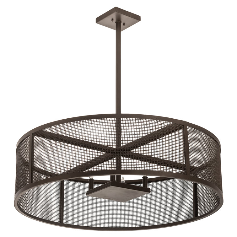 Cilindro Bronze 4-Light Indoor/Outdoor Drum Pendant