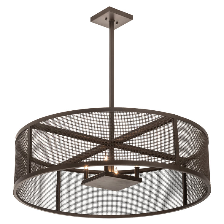 Cilindro Bronze 4-Light Indoor/Outdoor Drum Pendant