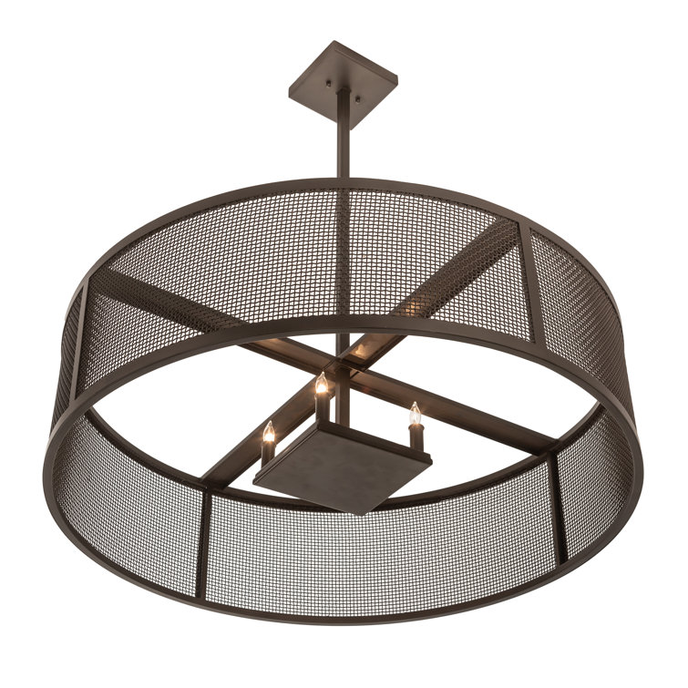 Cilindro Bronze 4-Light Indoor/Outdoor Drum Pendant