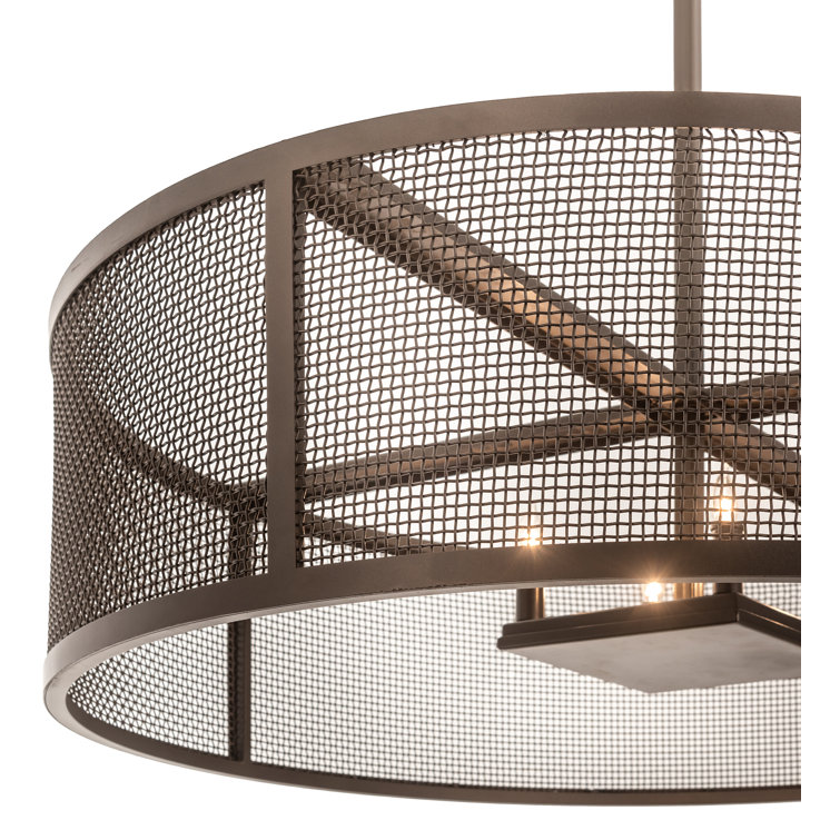 Cilindro Bronze 4-Light Indoor/Outdoor Drum Pendant