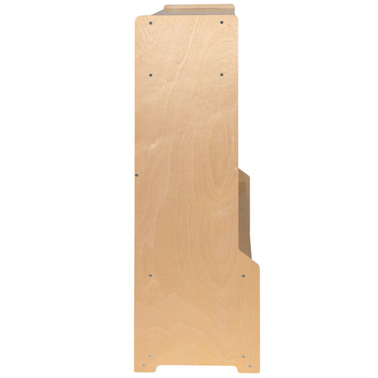 Natural Birch Wood 5-Section School Coat Locker with Bench and Cubbies