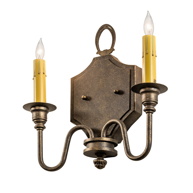 Paquita Black Steel Gothic-Inspired 2-Light Wall Sconce