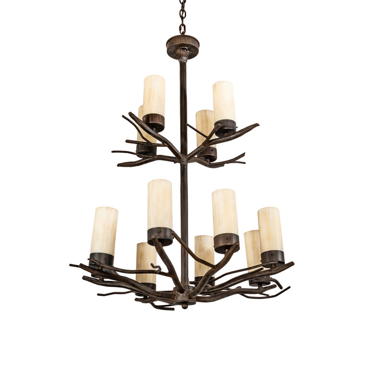 Winter Solstice Rustic 12-Light Ivory Acrylic Chandelier