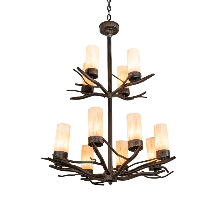 Winter Solstice Rustic 12-Light Ivory Acrylic Chandelier