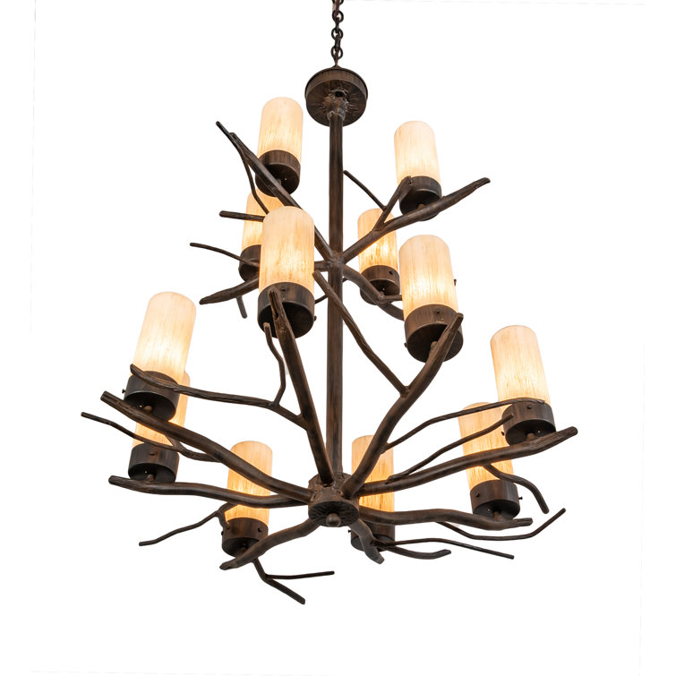 Winter Solstice Rustic 12-Light Ivory Acrylic Chandelier
