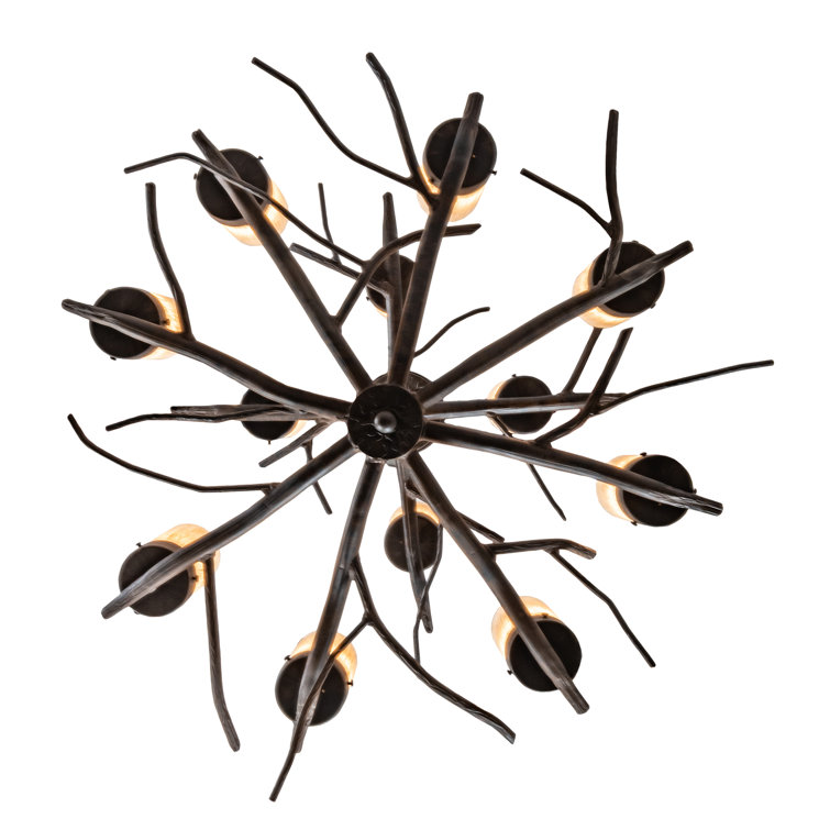 Winter Solstice Rustic 12-Light Ivory Acrylic Chandelier