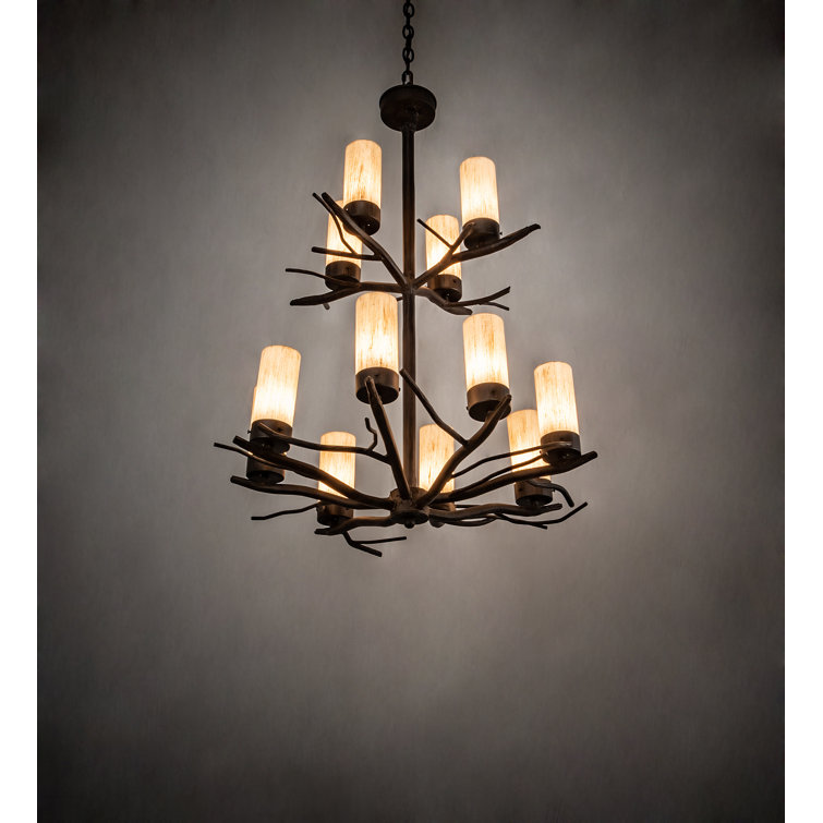 Winter Solstice Rustic 12-Light Ivory Acrylic Chandelier