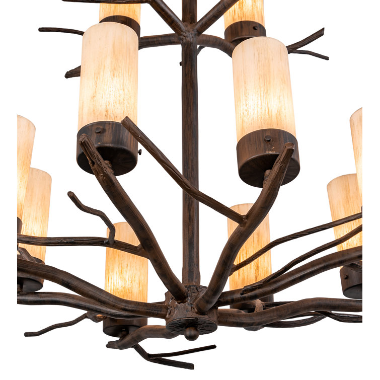 Winter Solstice Rustic 12-Light Ivory Acrylic Chandelier