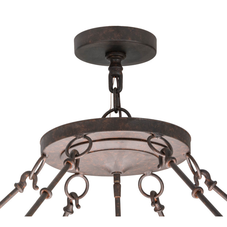 Cajun Spice 42" Brown Glass LED Drum Chandelier