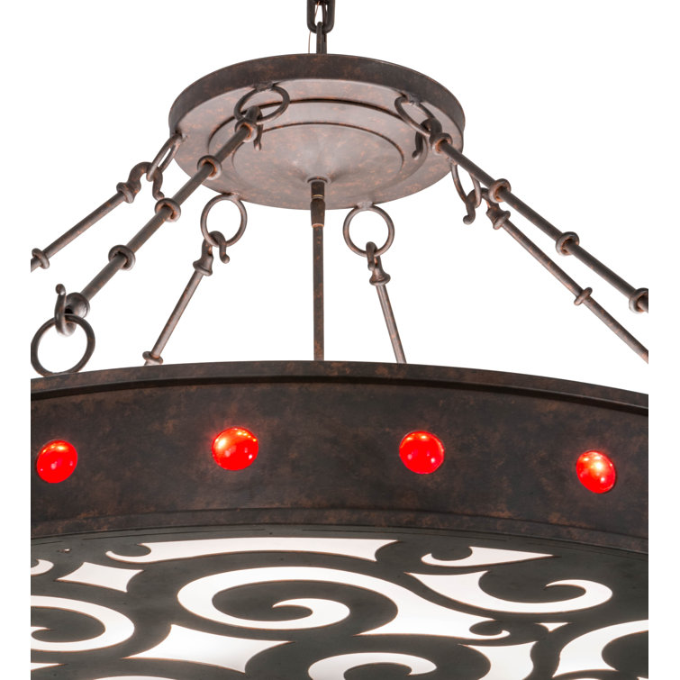 Cajun Spice 42" Brown Glass LED Drum Chandelier