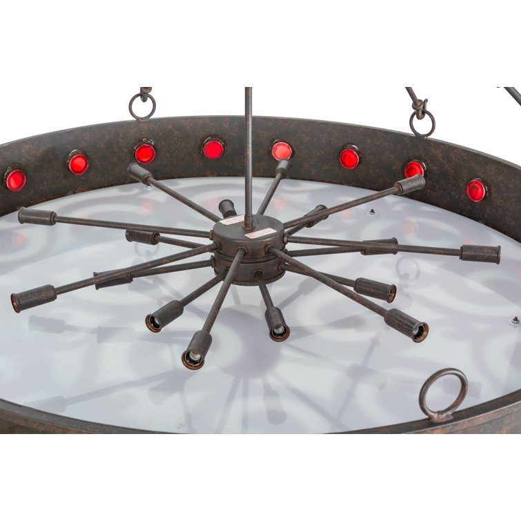 Cajun Spice 42" Brown Glass LED Drum Chandelier