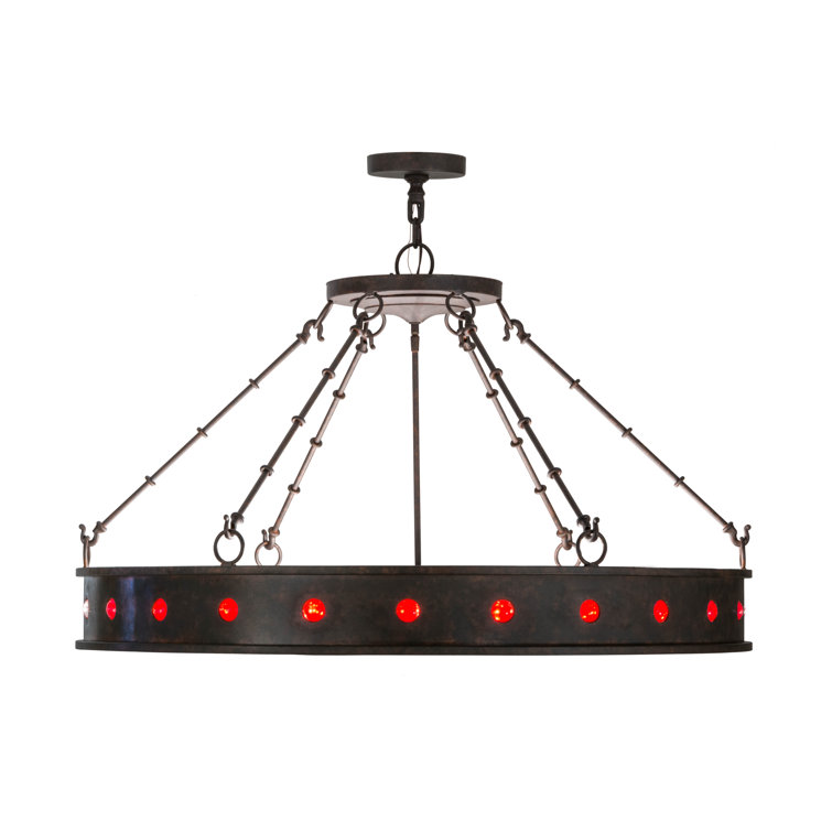 Cajun Spice 42" Brown Glass LED Drum Chandelier