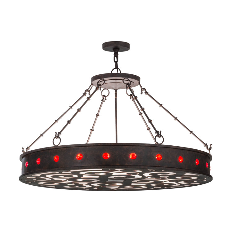 Cajun Spice 42" Brown Glass LED Drum Chandelier