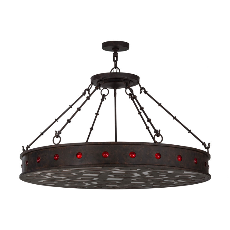 Cajun Spice 42" Brown Glass LED Drum Chandelier