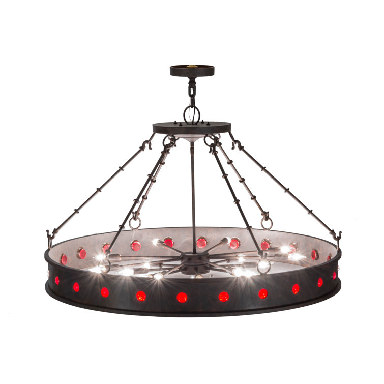 Cajun Spice 42" Brown Glass LED Drum Chandelier