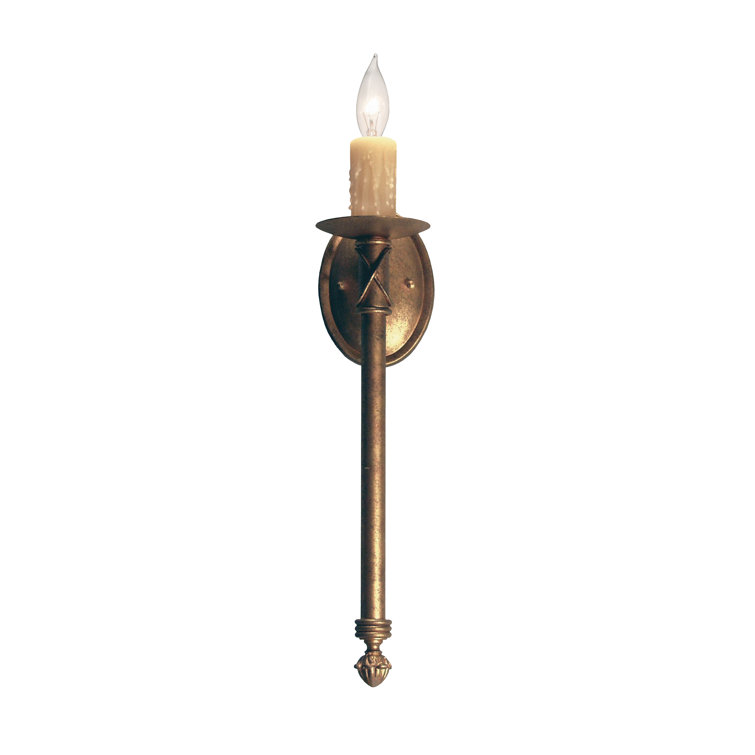 Autumn Leaf Dimmable Steel Candle Wall Sconce