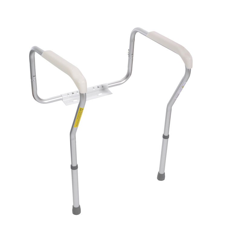 Adjustable Aluminum Toilet Safety Rails with Waterfall Arms