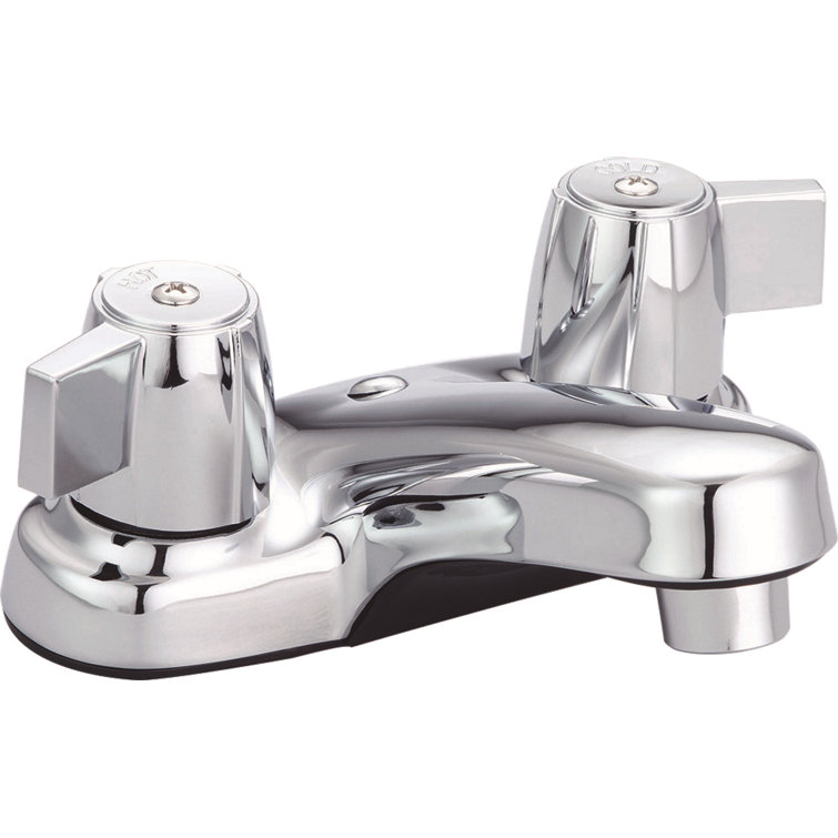 Chrome Centerset 2-Handle Bathroom Faucet with Brass Waterway
