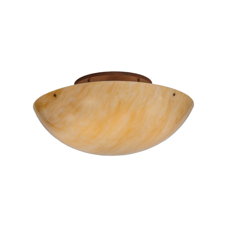 Cortez Gold 22'' Glass Shade Semi Flush Mount Light