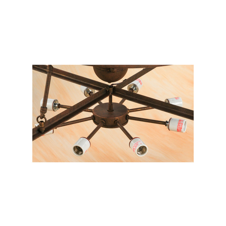 Cortez Gold 22'' Glass Shade Semi Flush Mount Light