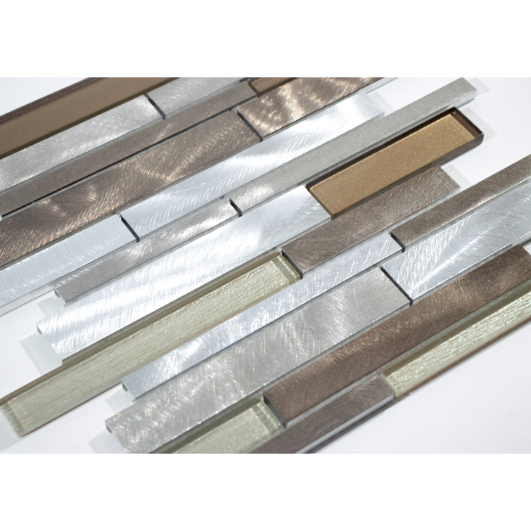 Twilight Multicolor Glass and Aluminum Mosaic Wall Tile