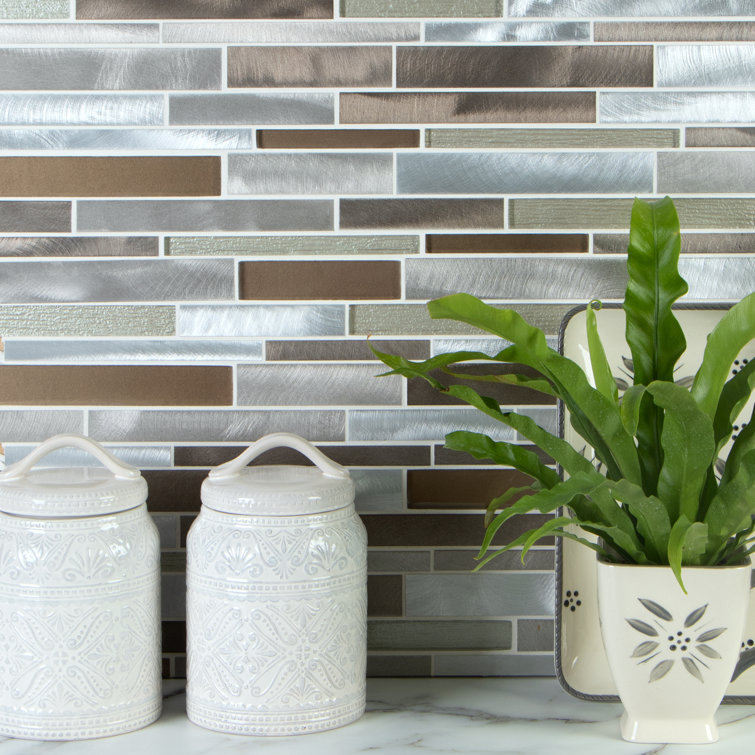 Twilight Multicolor Glass and Aluminum Mosaic Wall Tile