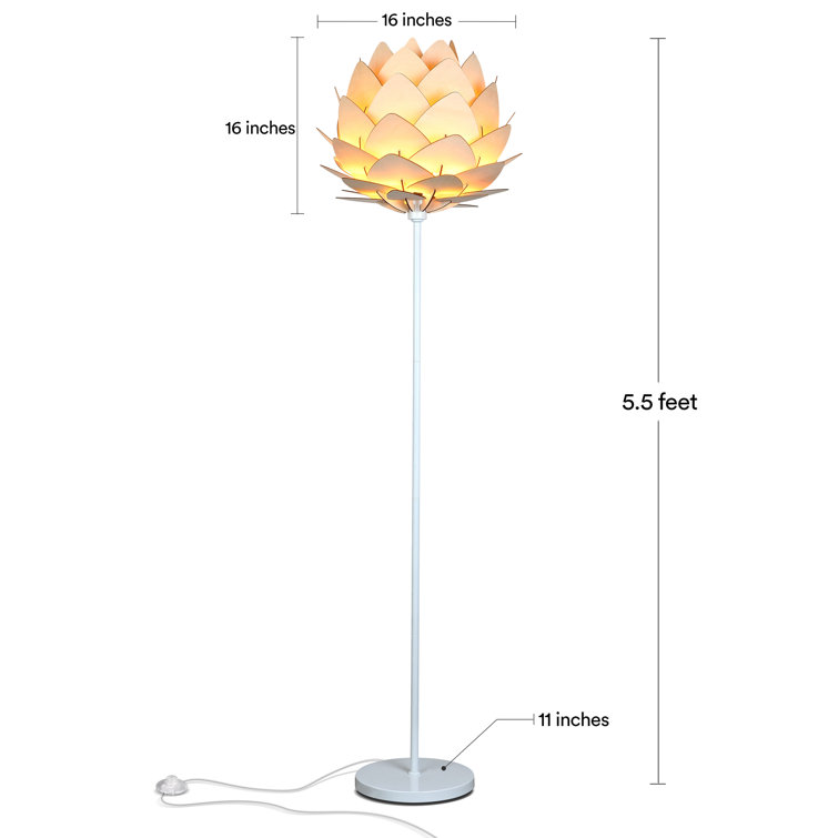 White 66" Torchiere Floor Lamp with Google Assistant for Kids