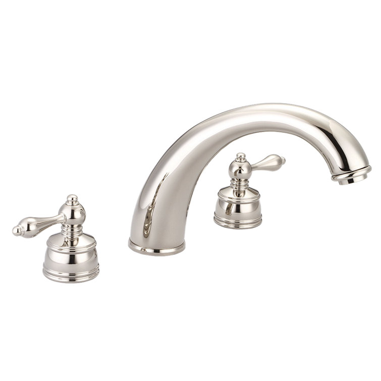 Polished Nickel 2-Handle Deck Roman Tub Faucet