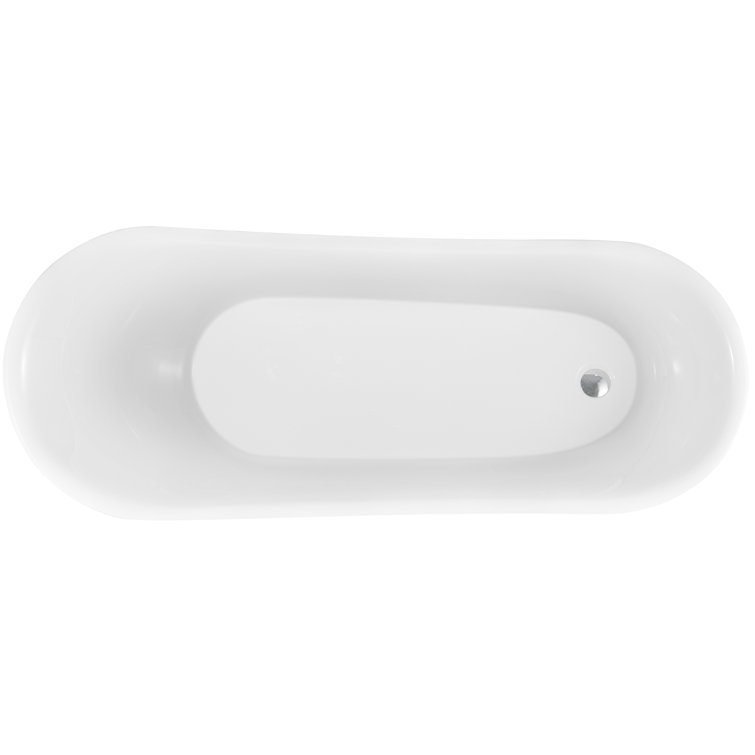 Glossy Black 60" Acrylic Clawfoot Soaking Bathtub