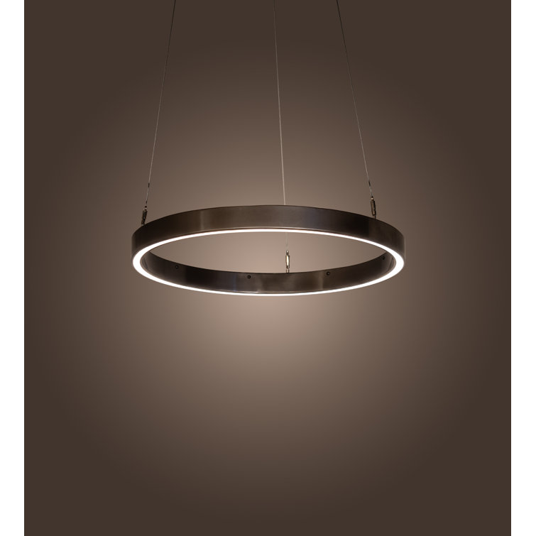 Anillo Halo Matte Black and Bronze LED Pendant Light