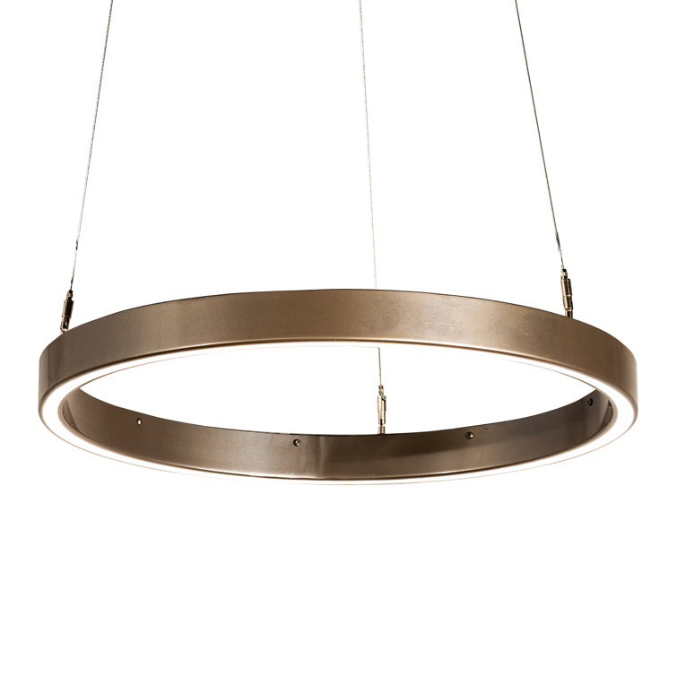 Anillo Halo Matte Black and Bronze LED Pendant Light