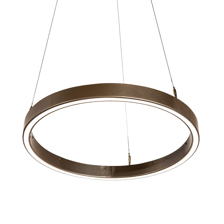 Anillo Halo Matte Black and Bronze LED Pendant Light