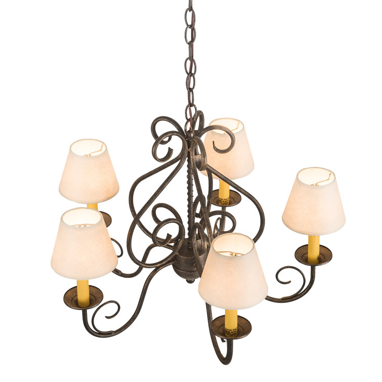 Jenna 25'' Beige and Bronze 5-Light Chandelier