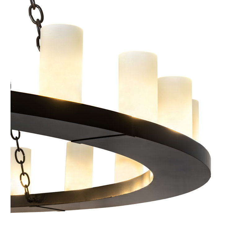 Loxley 36-Light Bronze Empire Chandelier with Glass Shades
