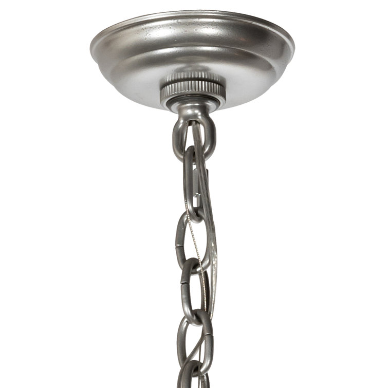 Paramount Nickel and White Glass LED Pendant Light