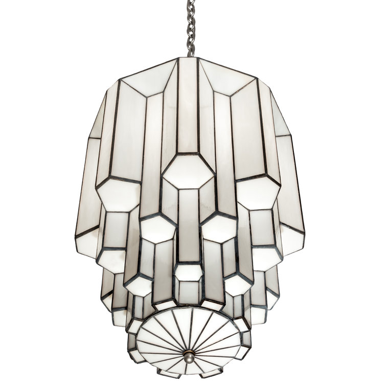 Paramount Nickel and White Glass LED Pendant Light
