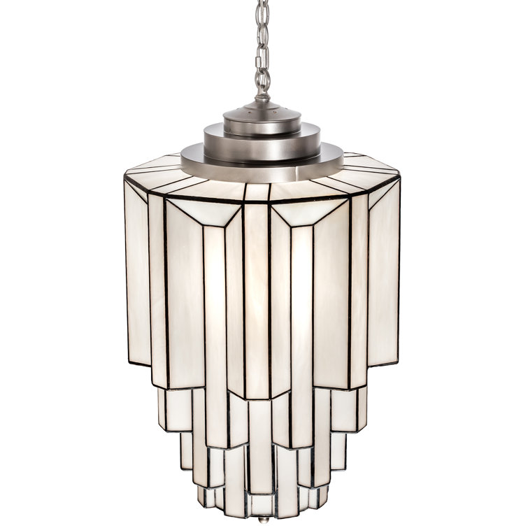 Paramount Nickel and White Glass LED Pendant Light
