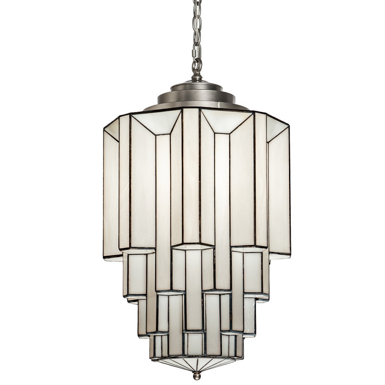 Paramount Nickel and White Glass LED Pendant Light