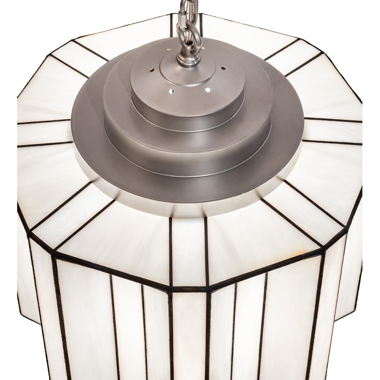 Paramount Nickel and White Glass LED Pendant Light
