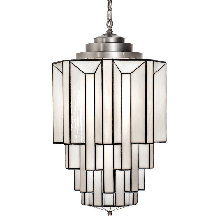 Paramount Nickel and White Glass LED Pendant Light