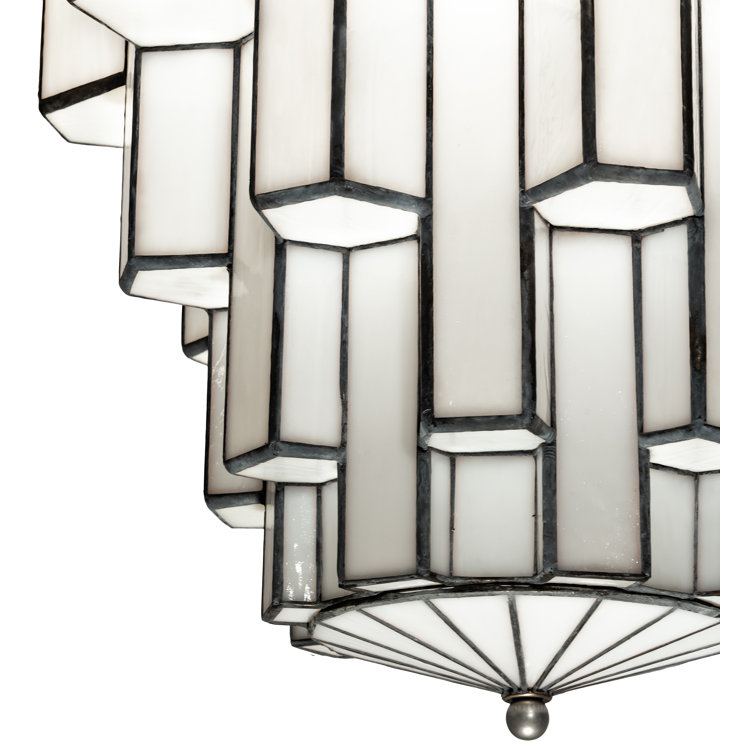Paramount Nickel and White Glass LED Pendant Light