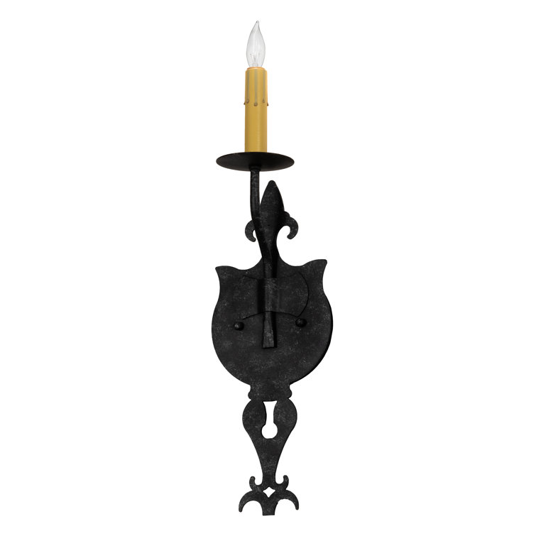 Merano Black Iron Candle Wall Sconce