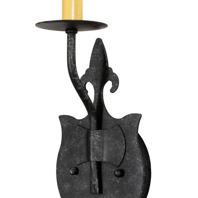 Merano Black Iron Candle Wall Sconce