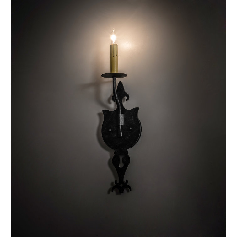 Merano Black Iron Candle Wall Sconce