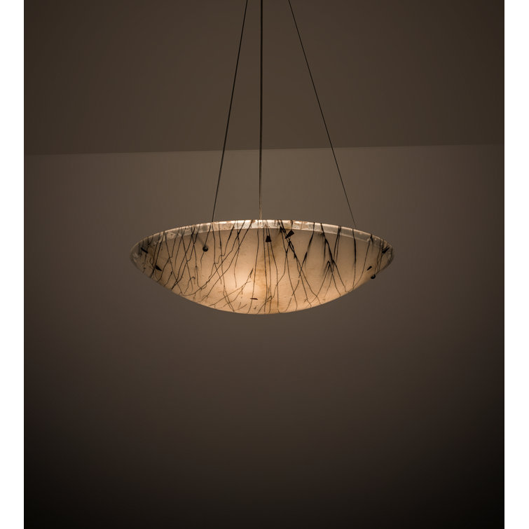 Abstract Fusion 3-Light Indoor/Outdoor Globe Pendant in Brushed Nickel
