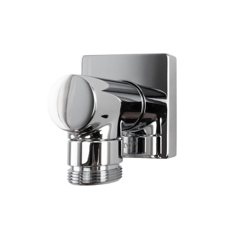 Square Polished Chrome Wall Mount Handshower Outlet