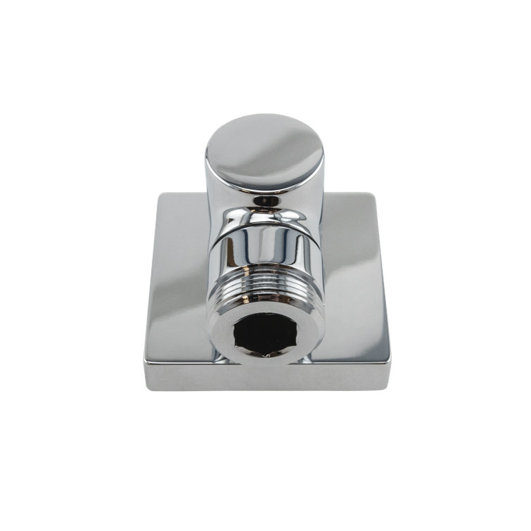 Square Polished Chrome Wall Mount Handshower Outlet