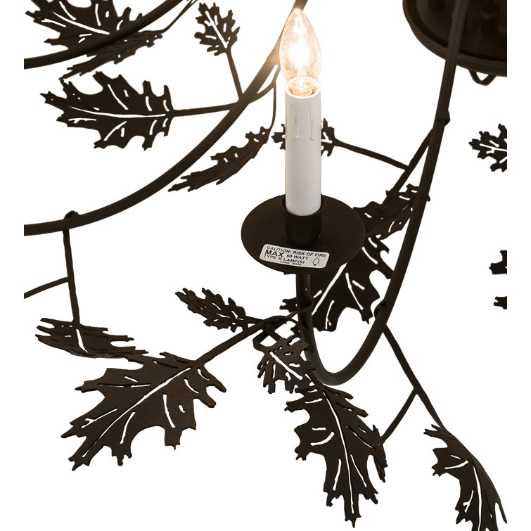 Massive Black Glass 25-Light Tiered Chandelier