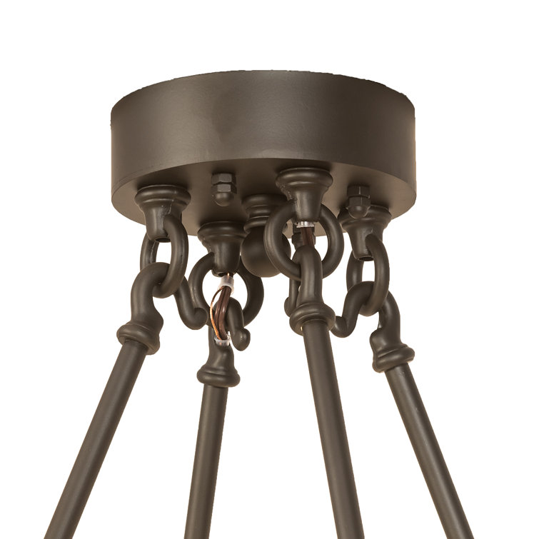Mahogany Bronze 24-Light Chandelier with Frosted Glass Cylinders