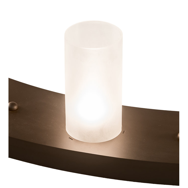 Mahogany Bronze 24-Light Chandelier with Frosted Glass Cylinders
